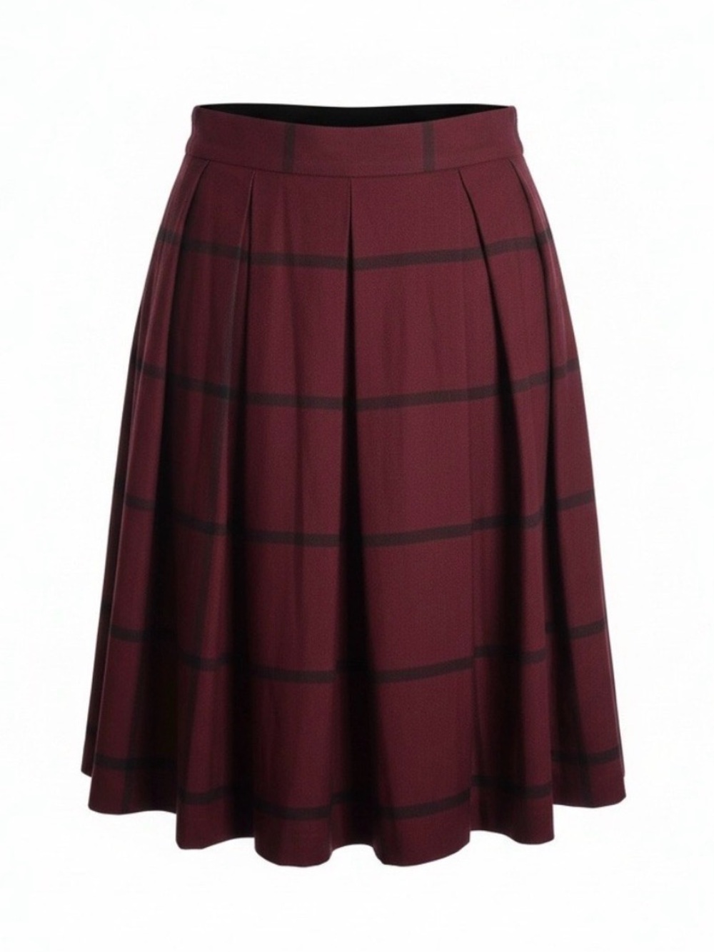 Banana Republic women’s midi skirt maroon burgundy plaid tartan a line size 0